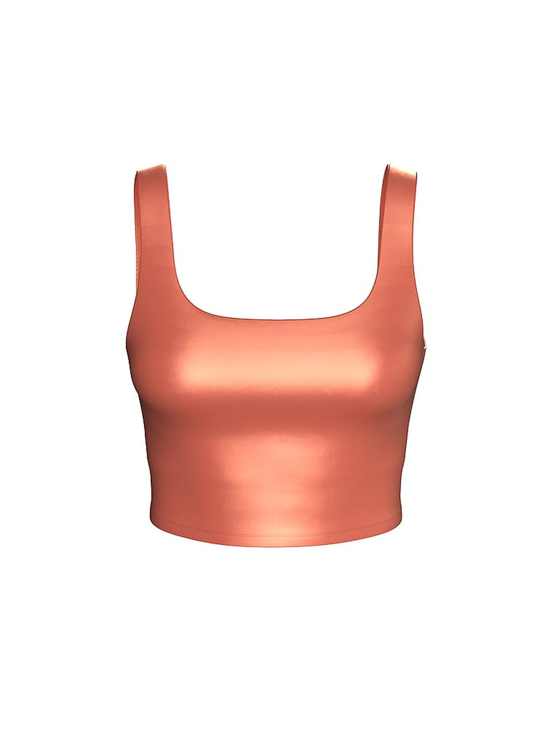 vs Vsx VSX GlossyTech&trade; Square-Neck Bra Top Burnt Orange Leaves 1 of 3 