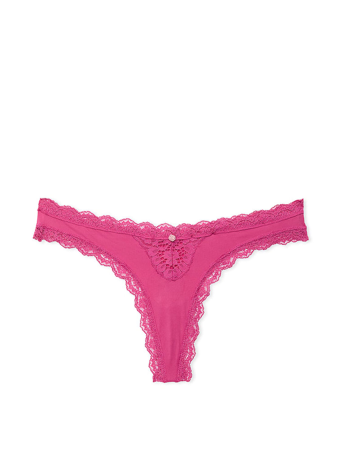 vs Dream Angels Lace-Trim Thong Panty Luscious Rose 3 of 4 
