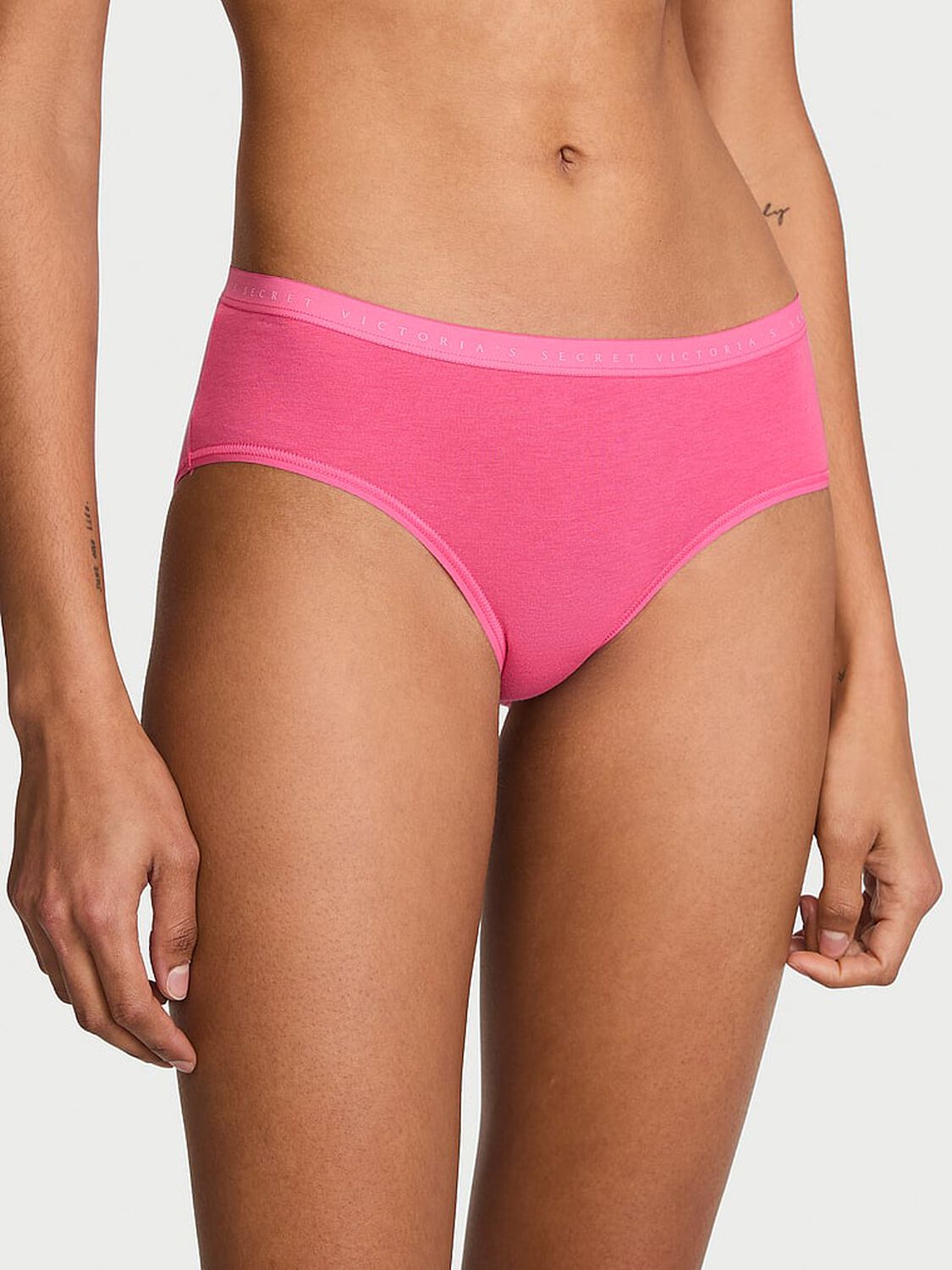 vs Victoria's Secret Stretch Cotton Hiphugger Panty Pink Radiance 1 of 3 