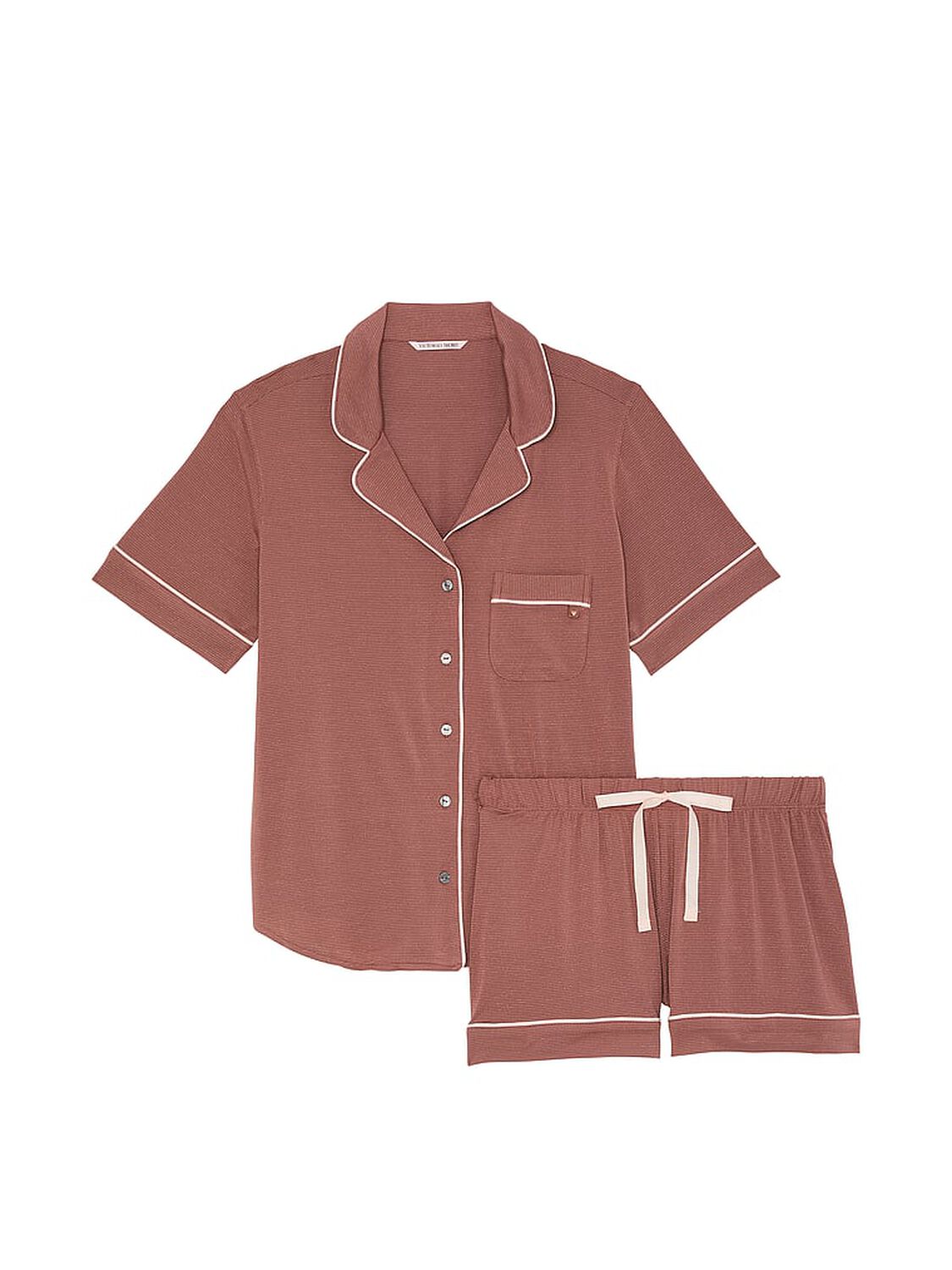 vs Victoria's Secret Modal Short Pajama Set Vintage Rose Lurex Stripe 3 of 3 