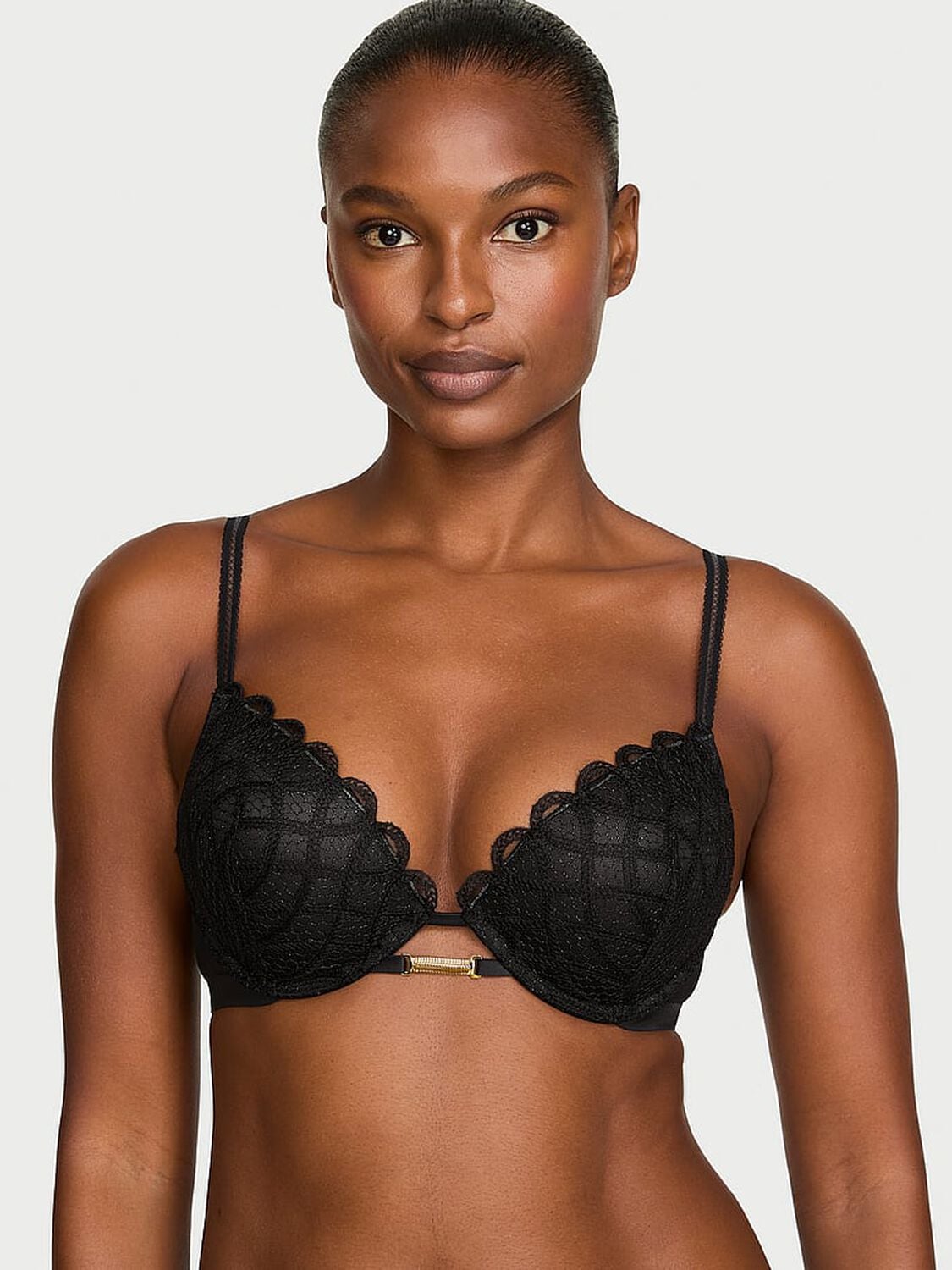 vs Very Sexy Bombshell Add-2-Cups Viper Embroidery Push-Up Bra Black Viper 1 of 4 