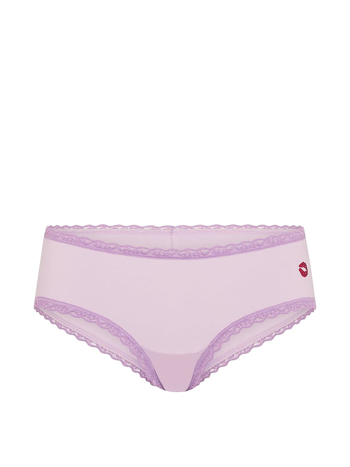 vs Lace Trim Cotton Lace-Waist Cheeky Panty Purple Whisper 3 of 3 