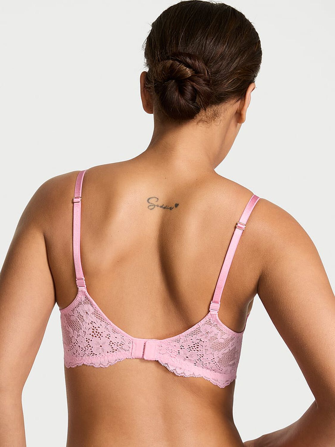 vs Dream Angels Wicked Unlined Lace Balconette Bra Petal Pink 2 of 3 