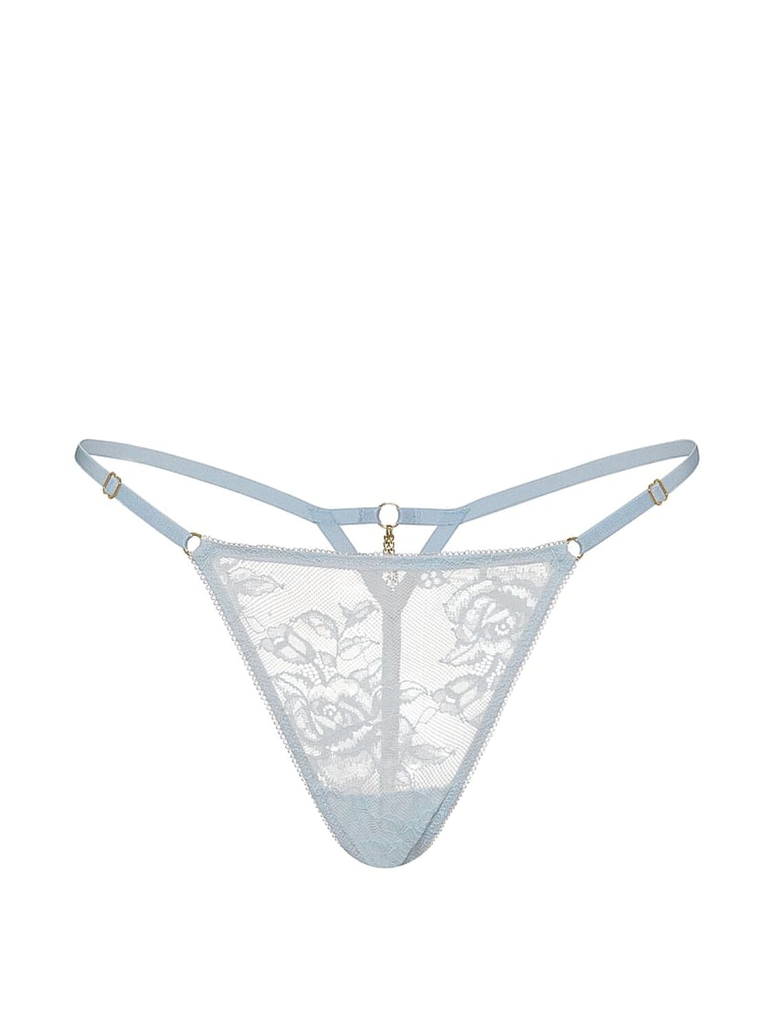 vs Very Sexy Rose Lace Hardware Adjustable V-String Panty Linen Blue 3 of 3 