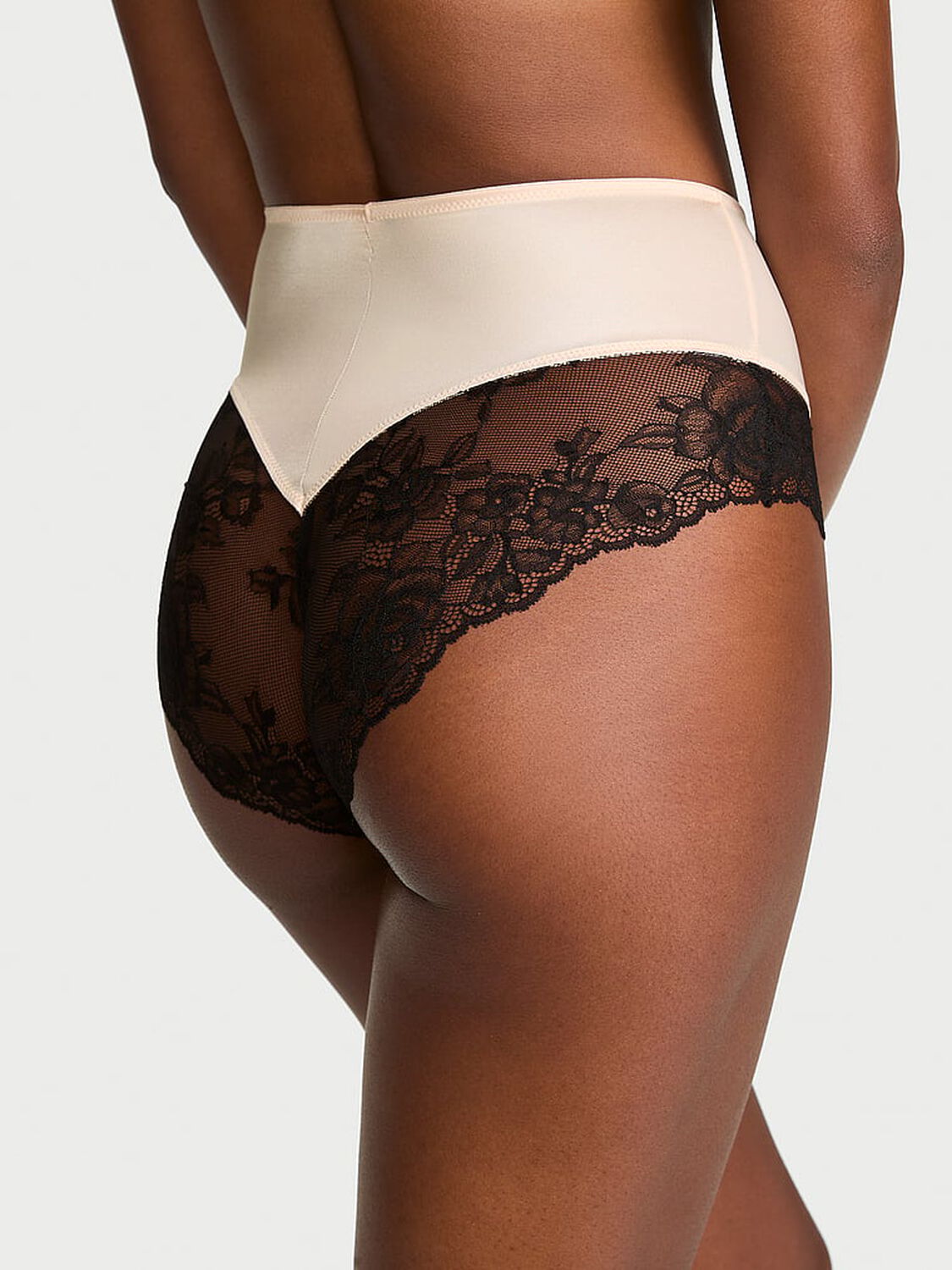 vs Very Sexy Smooth Lace-Trim High-Waist Brief Panty Marzipan 2 of 3 