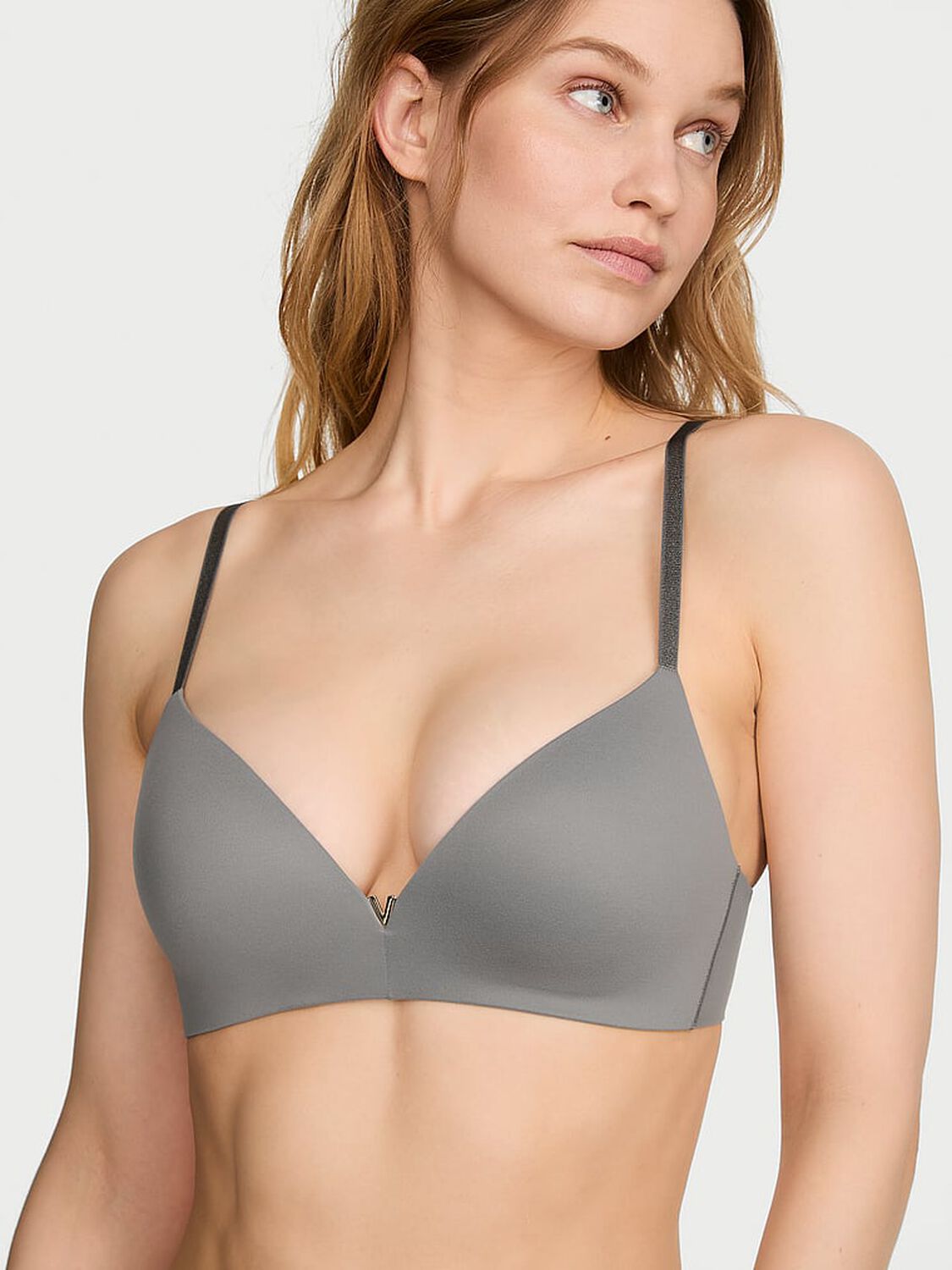 vs Love Cloud Wireless Push-Up Bra Steel Grey 1 of 3 