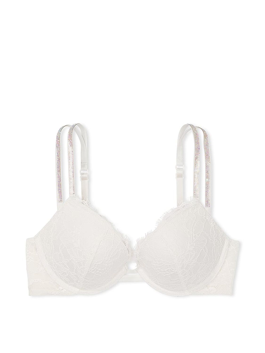 vs Very Sexy Double Shine Strap Lace Push-Up Bra Coconut White 3 of 4 