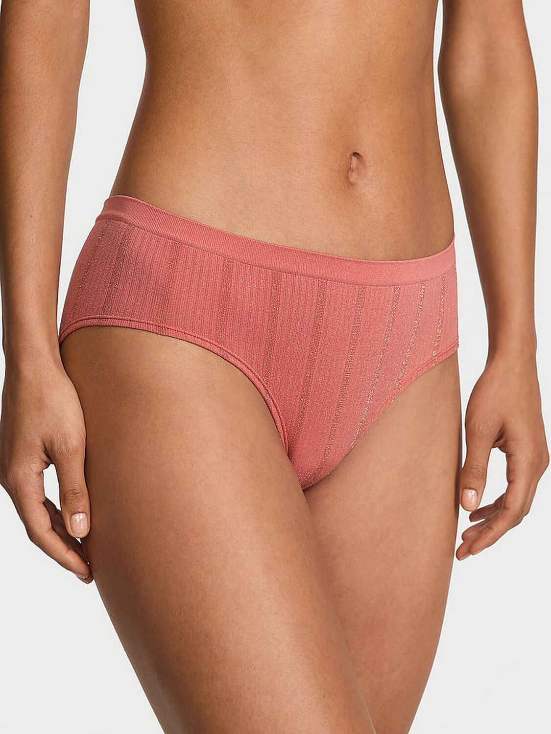 vs Seamless Seamless Hiphugger Panty Seductive Rose Lurex Stripe 1 of 2 