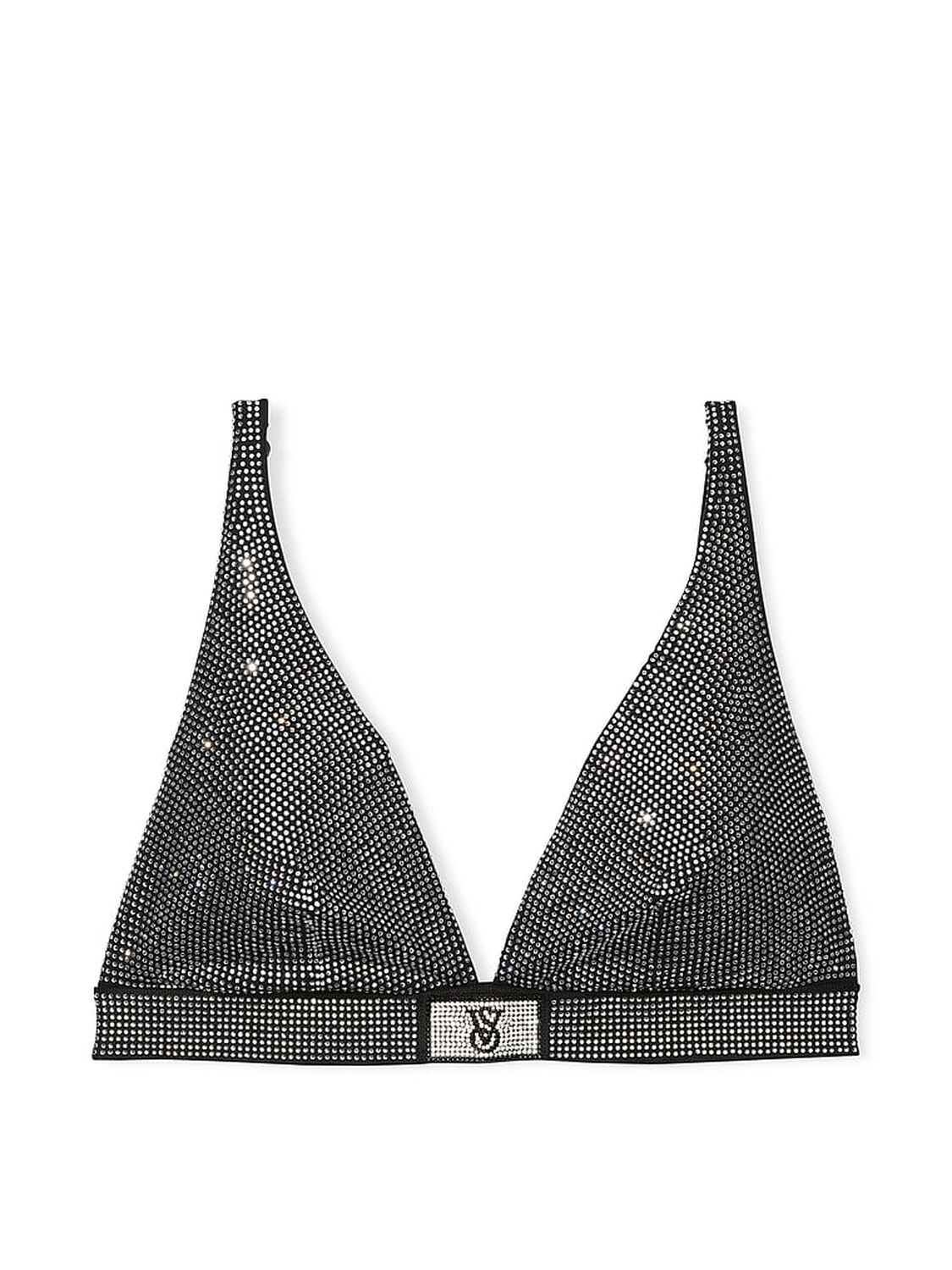 vs The T-Shirt Shine Cotton Wireless Plunge Bralette Black 3 of 5 
