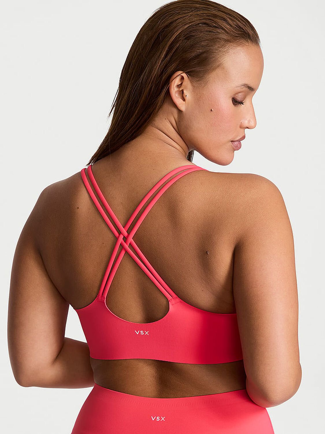 vs Vsx VSX Elevate&trade; Strappy-Comfort Sports Bra Pink Island 1 of 2 