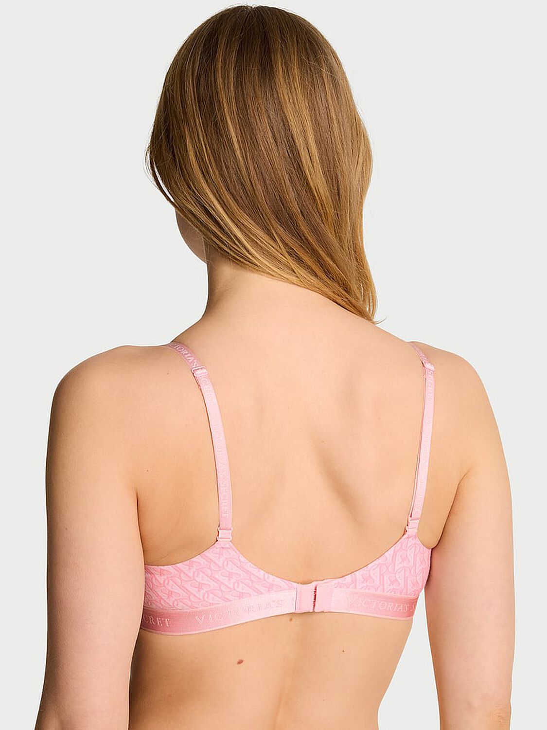 vs The T-Shirt Cotton Lightly Lined Wireless Bra Pretty Blossom Logos 2 of 3 