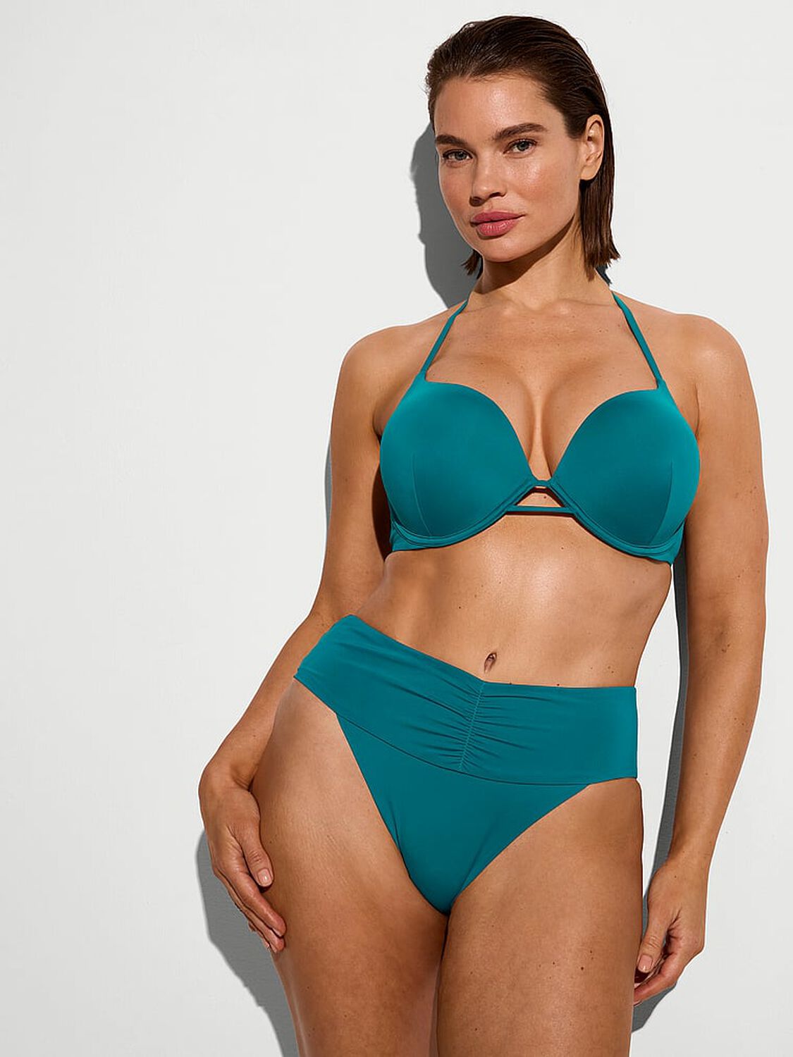vs Victoria's Secret Swim Essential Cinched High-Waist Bikini Bottom Parrot Blue 2 of 3 