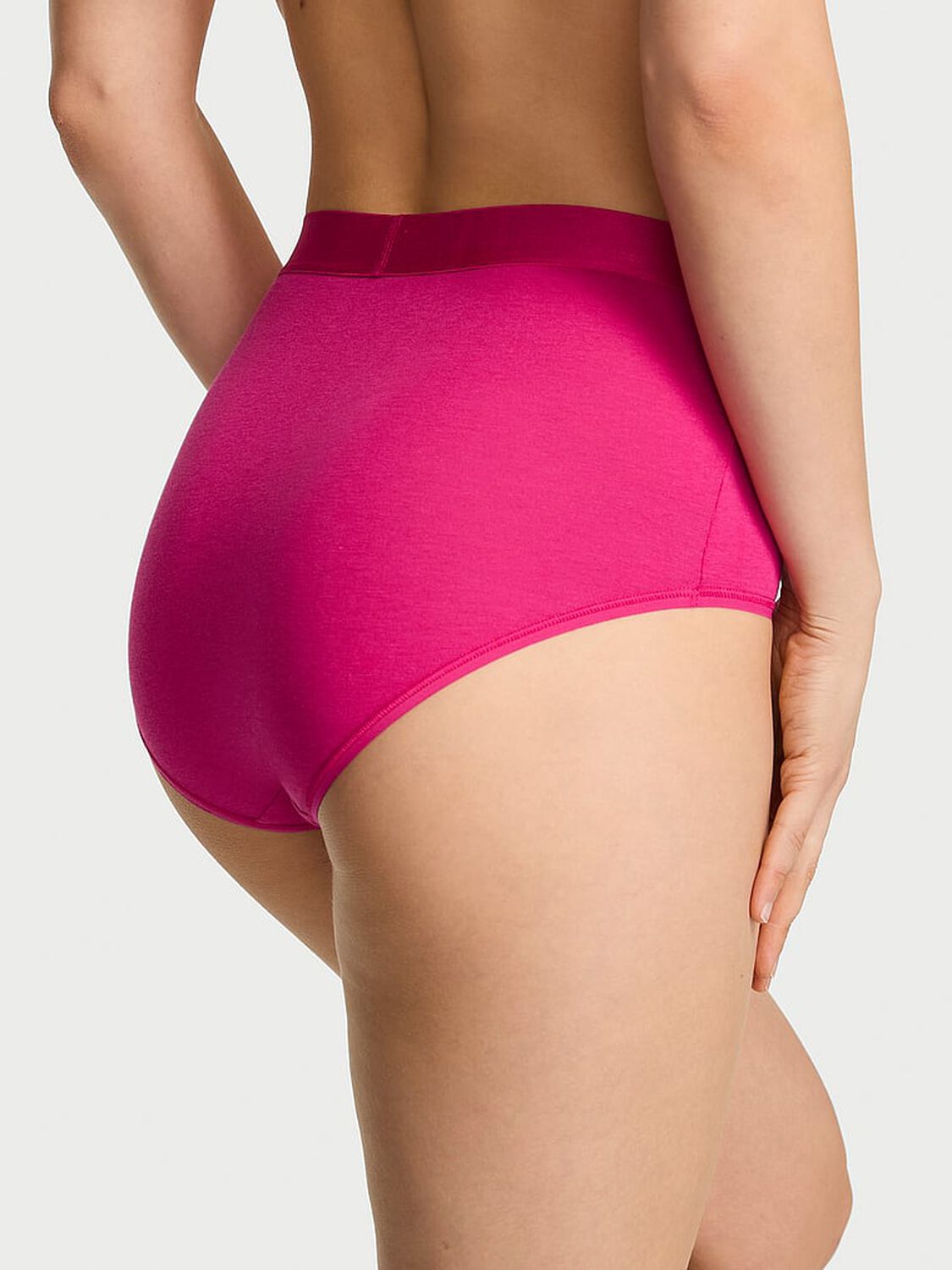 vs Cotton Logo Cotton Heart Shine Patch Modern Brief Panty Pop Pink 2 of 3 