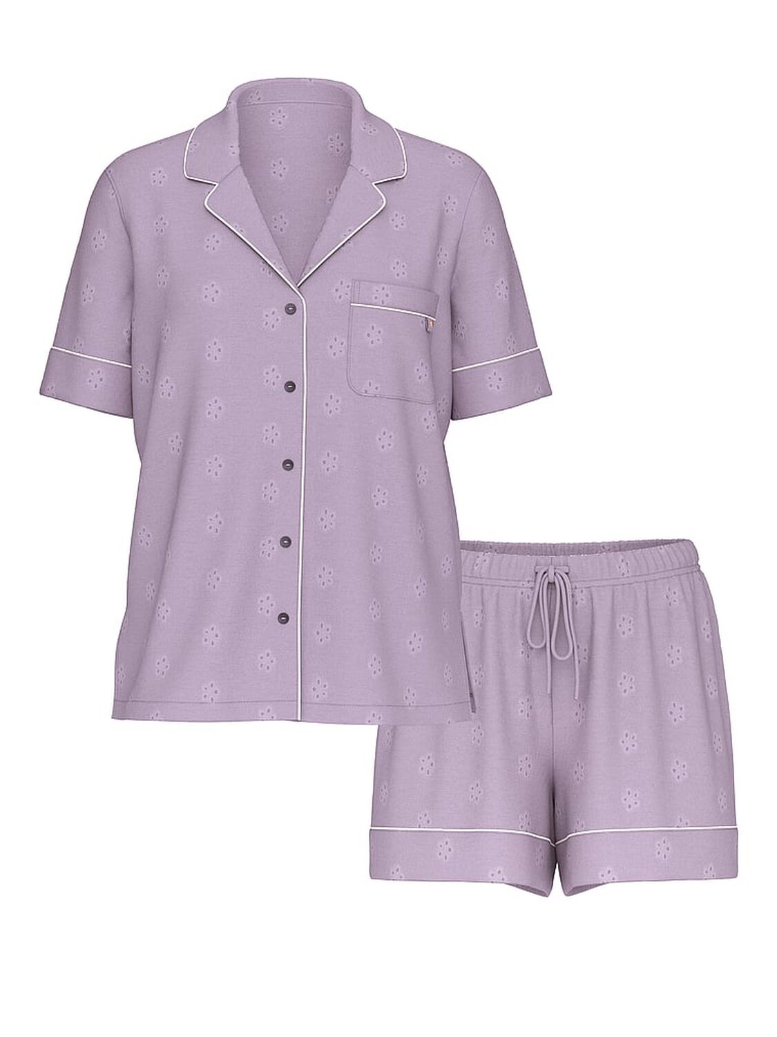 vs Victoria's Secret Modal Soft Eyelet Short Pajama Set Fantasy 3 of 4 