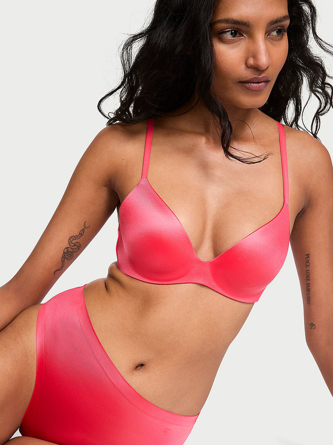 vs Body By Victoria FlexFactor Lightly Lined Plunge Demi Bra Wild Watermelon 1 of 4 