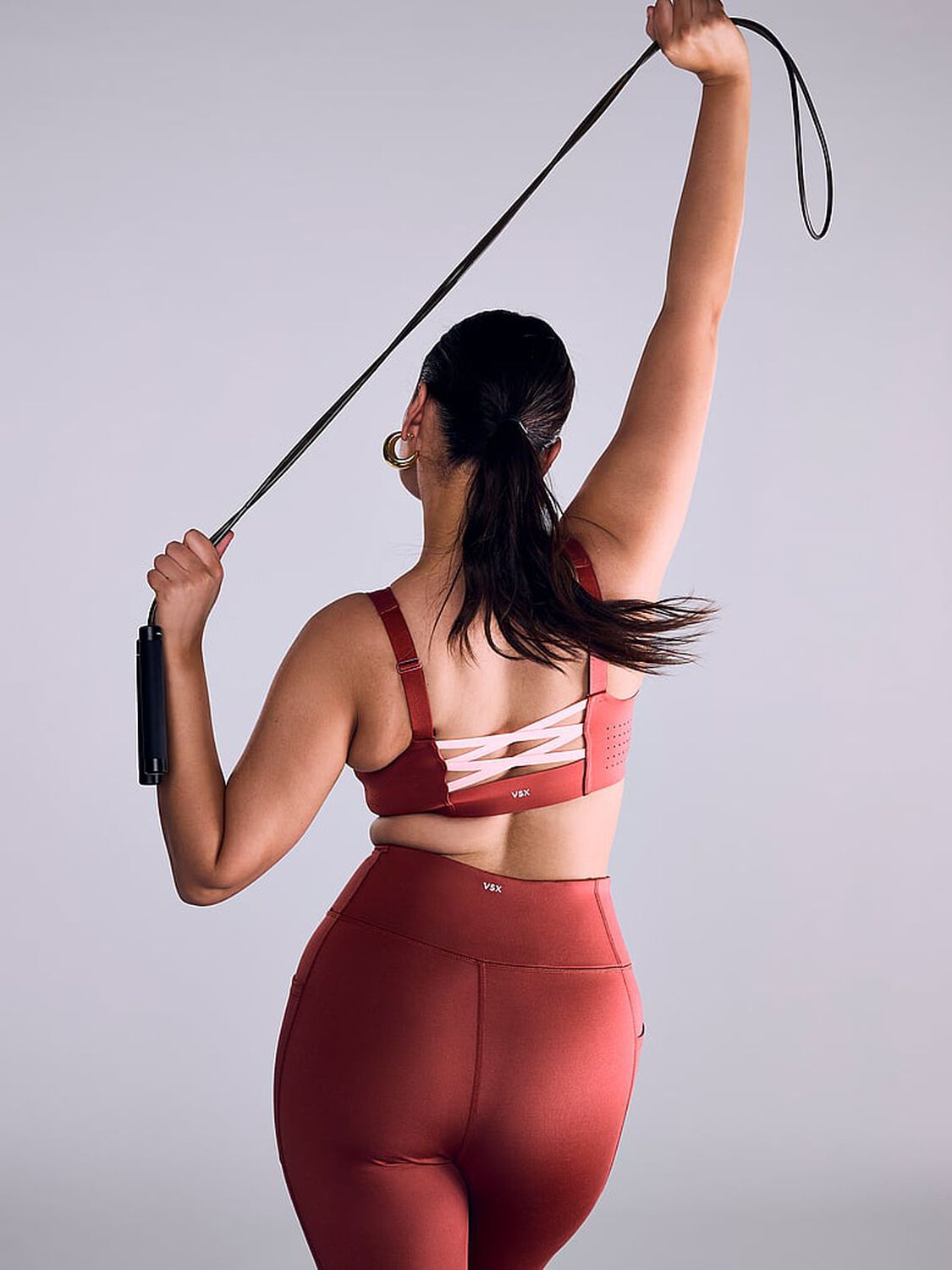 vs Vsx Featherweight Max™ Front-Close Sports Bra Russet & Coral Flash 3 of 3 