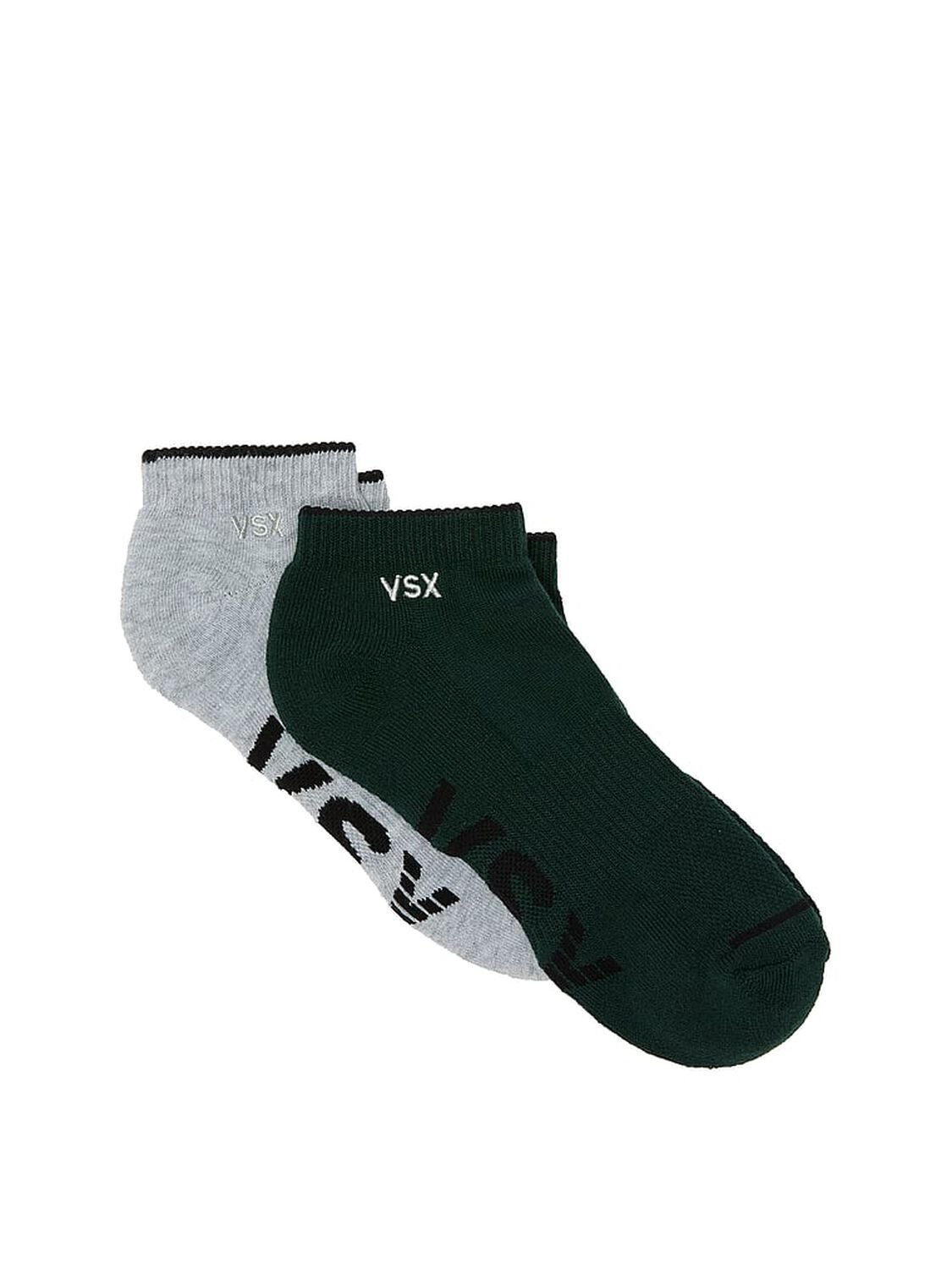 vs Victoria's Secret VSX 2-Pack Ankle Socks Cilantro & Heather Grey 1 of 2 