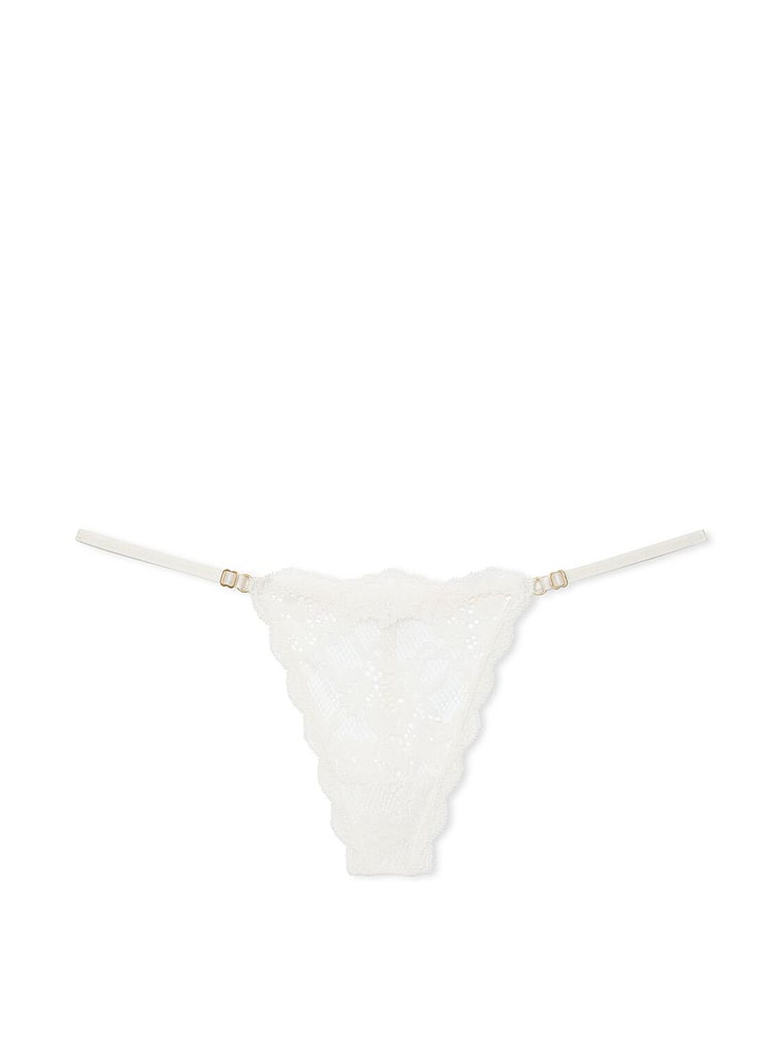vs Dream Angels Lace Adjustable V-String Panty Coconut White 3 of 4 