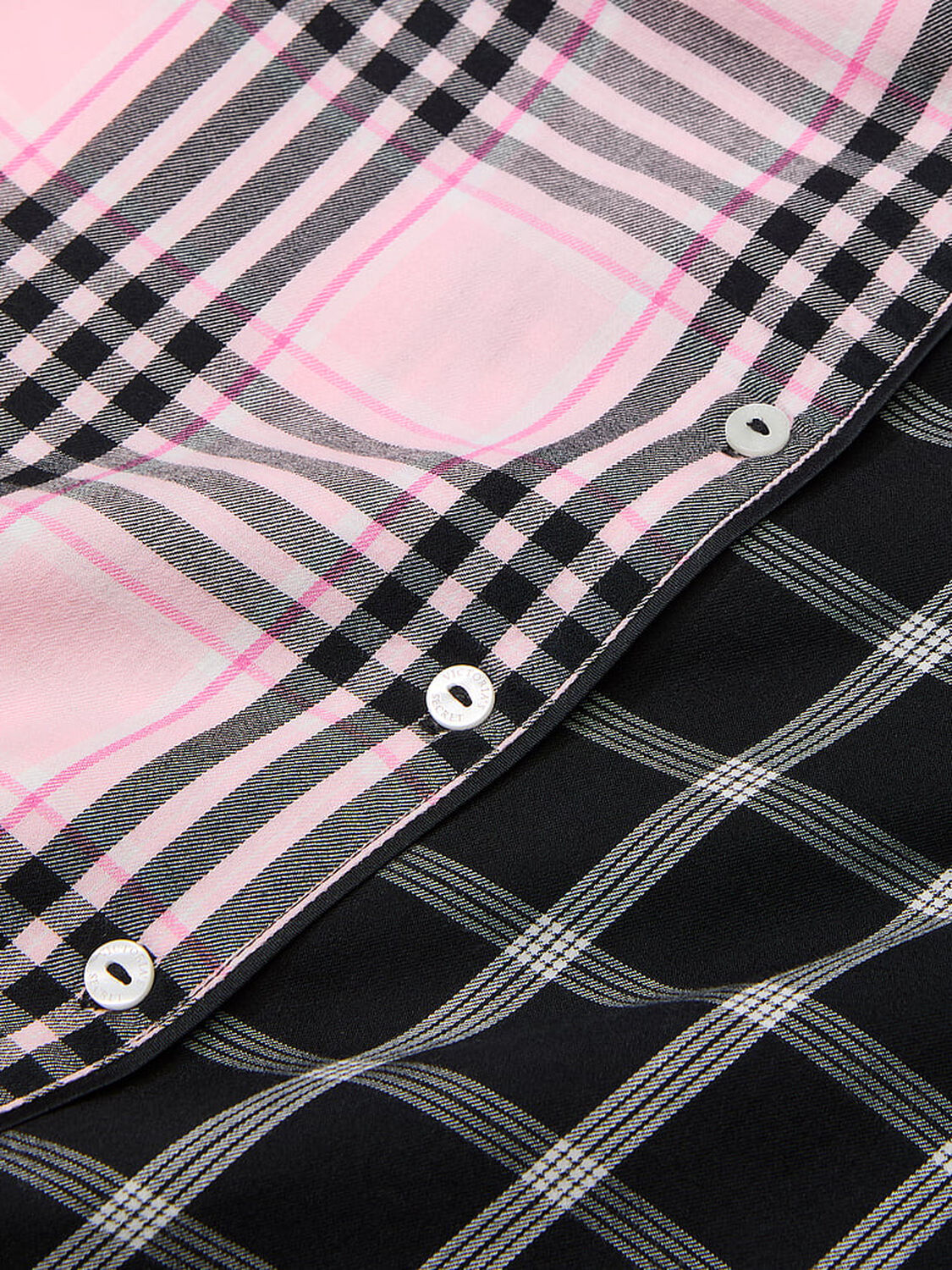 vs Victoria's Secret Flannel Short Pajama Set Pink & Black Plaid 4 of 4 