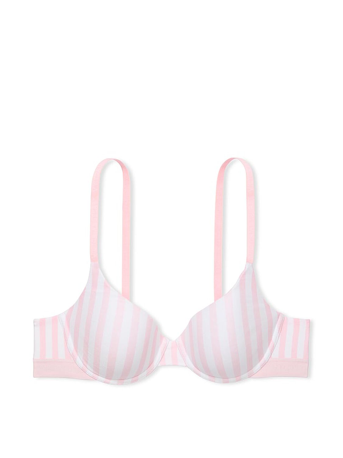 vs The T-Shirt Lightly Lined Cotton Demi Bra Pink Stripes 3 of 3 