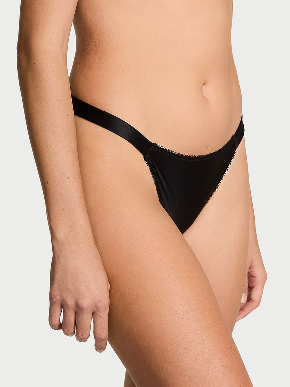 vs Dream Angels Pom Pom Bow Thong Panty Black 1 of 3 