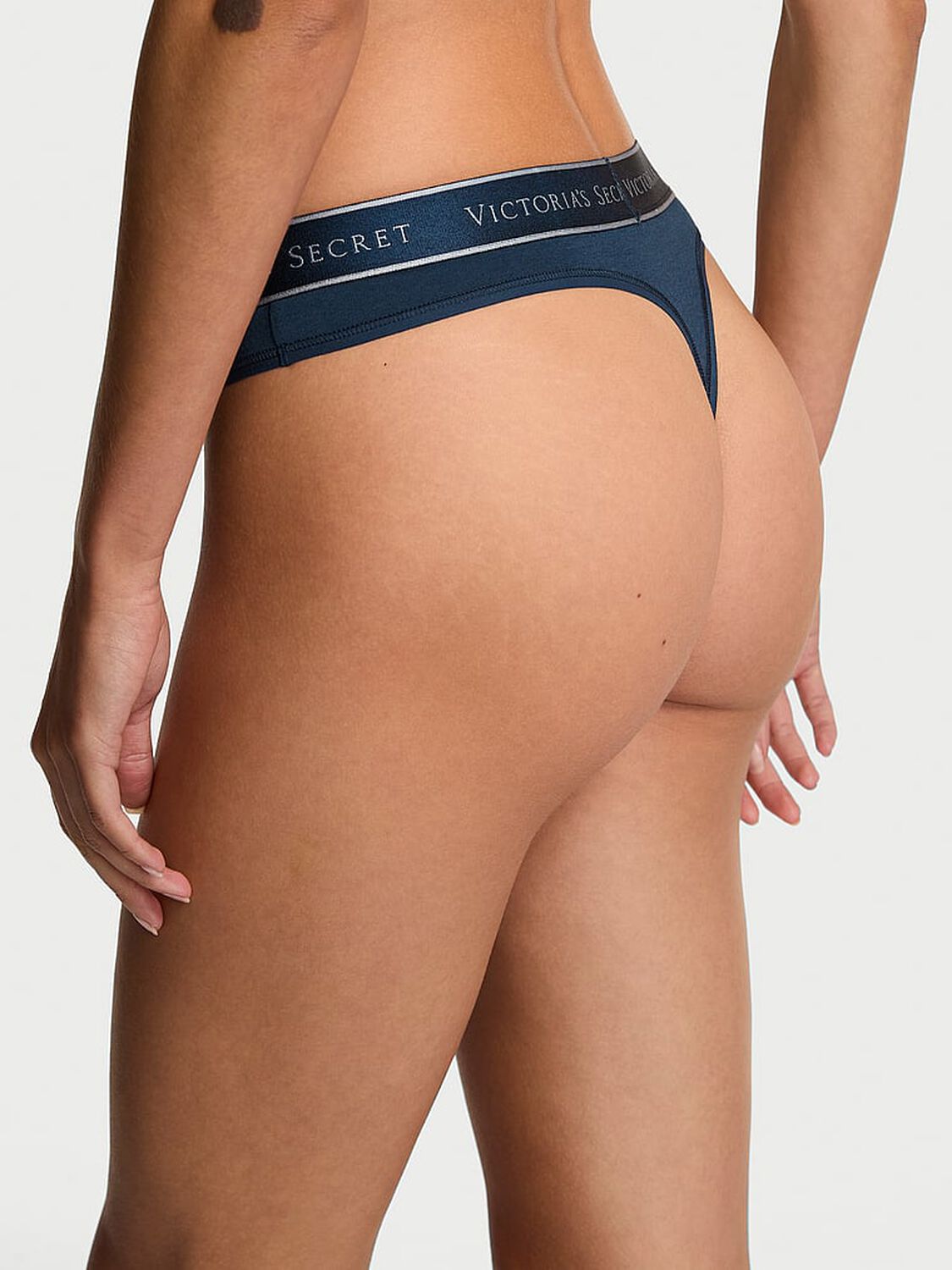 vs Cotton Logo Cotton Thong Panty Dress Blues 1 of 2 