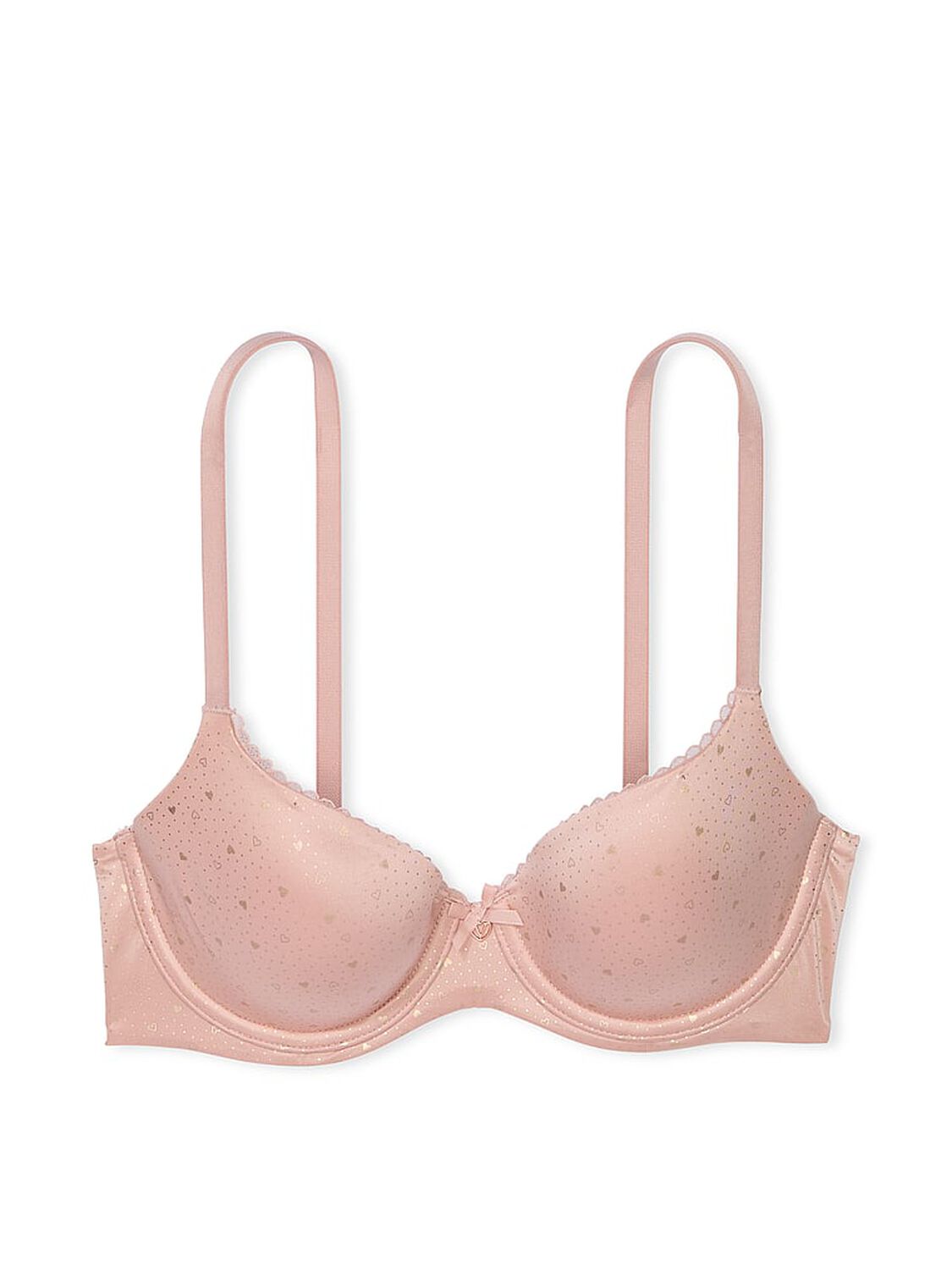 vs Body By Victoria Smooth Lightly Lined Demi Bra Pink Zinc Hearts 3 of 4 