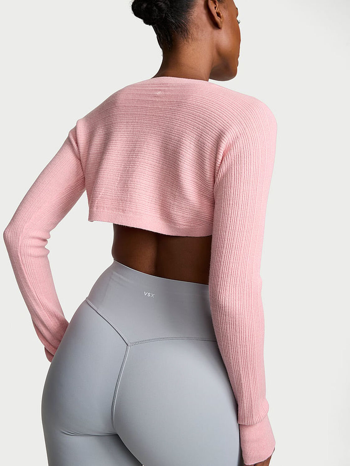 vs Vsx Rib Knit Sweater Shrug Dusk Pink 2 of 2 