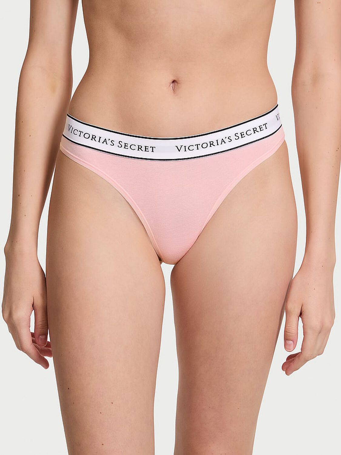vs Cotton Logo Cotton Thong Panty Pretty Blossom 1 of 3 