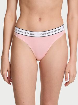 Logo Cotton Thong Panty