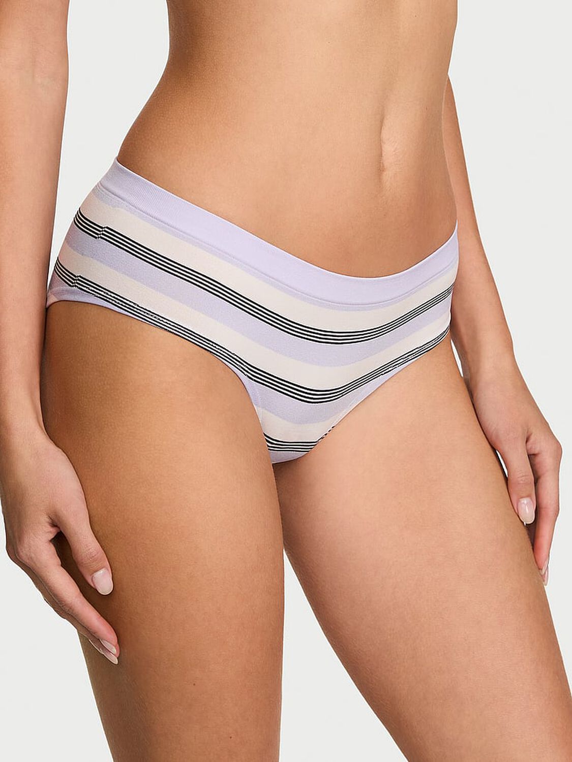 vs Seamless Seamless Stripe Hiphugger Panty Icy Lavender Stripes 1 of 3 