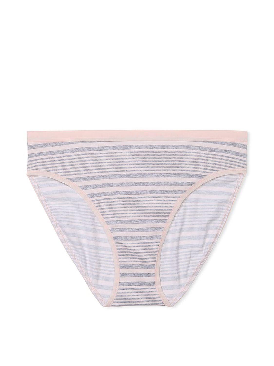 vs Victoria's Secret Stretch Cotton High-Leg Brief Panty Pink & Grey Stripes 3 of 3 