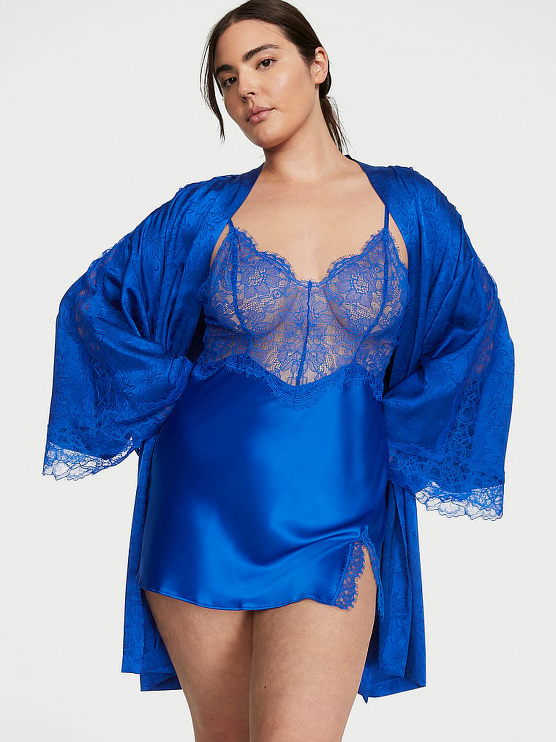 vs Victoria's Secret Lace Top Satin Slip 4 of 4 