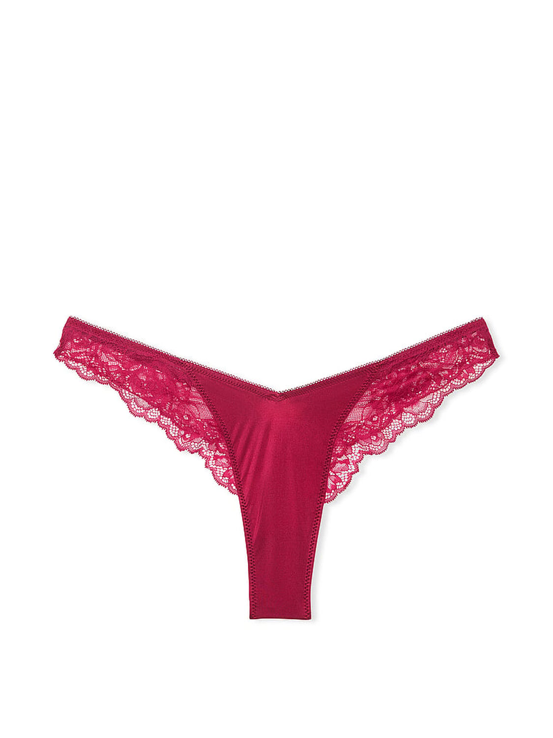 vs Very Sexy Rose Lace-Trim High-Leg Thong Panty Campari Red 3 of 3 