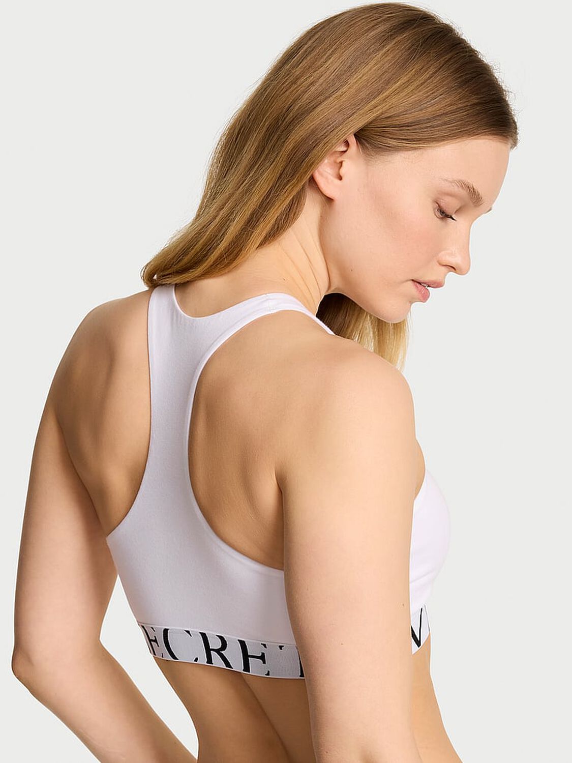 vs The T-Shirt Cotton Exploded Logo Unlined High-Neck Bralette Vs White 1 of 3 