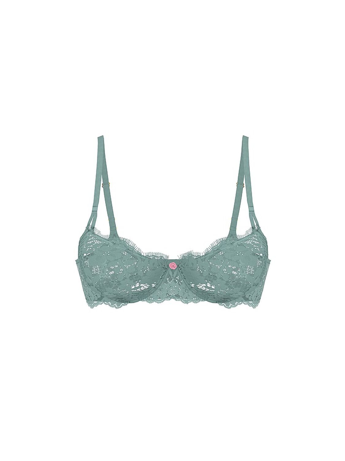 vs Dream Angels Wicked Unlined Lace Balconette Bra Arctic Green 2 of 2 