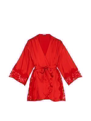 Victoria's Secret Dream Satin & Lace Trim Robe