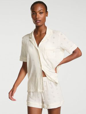 Modal Soft Eyelet Short Pajama Set