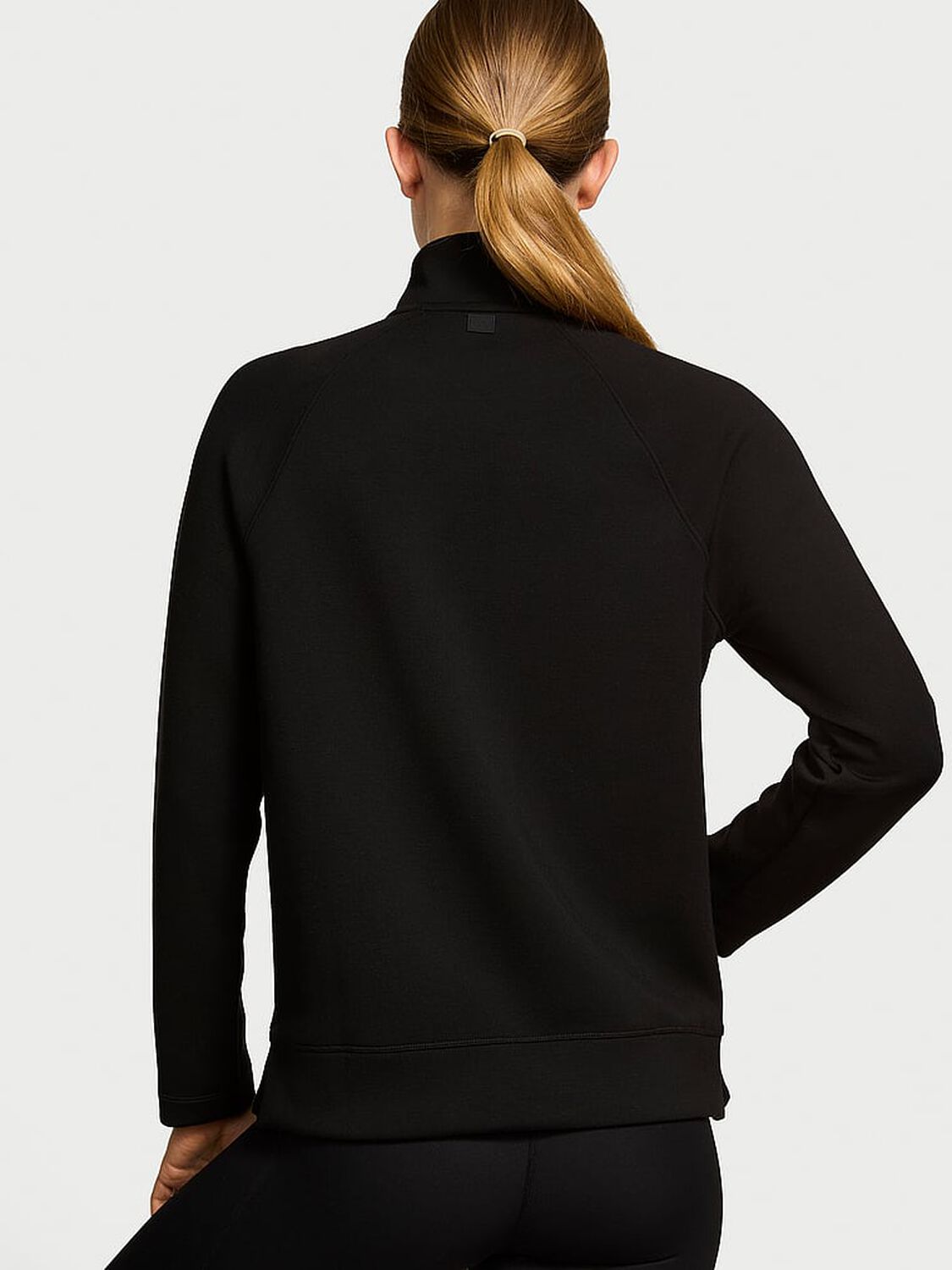 vs Vsx VSX Featherweight Knit Half-Zip Long-Sleeve Top Pure Black 2 of 3 