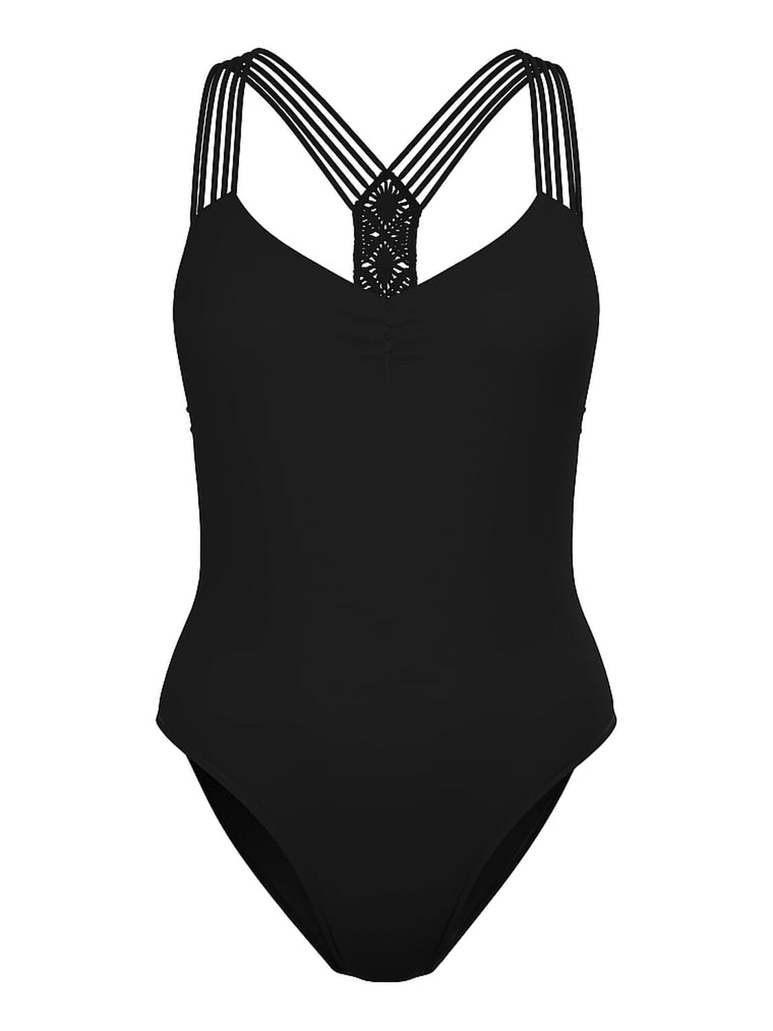 vs Victoria's Secret Swim Archives Beach Macrame One-Piece Swimsuit Black 3 of 3 