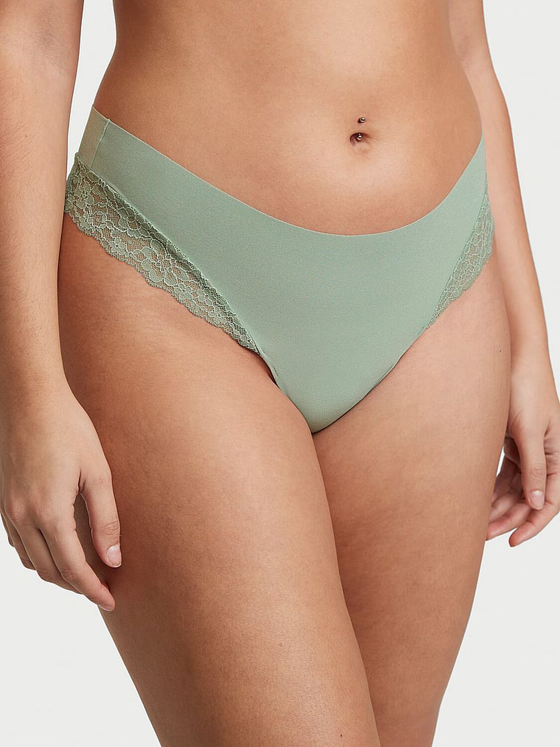 vs No-Show No-Show Lace-Trim Thong Panty 1 of 3 