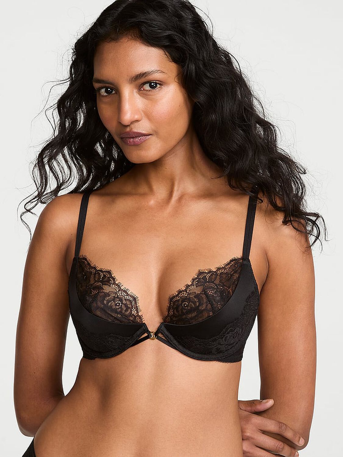vs Very Sexy Low-Cut Push-Up Bra Black 1 of 2 