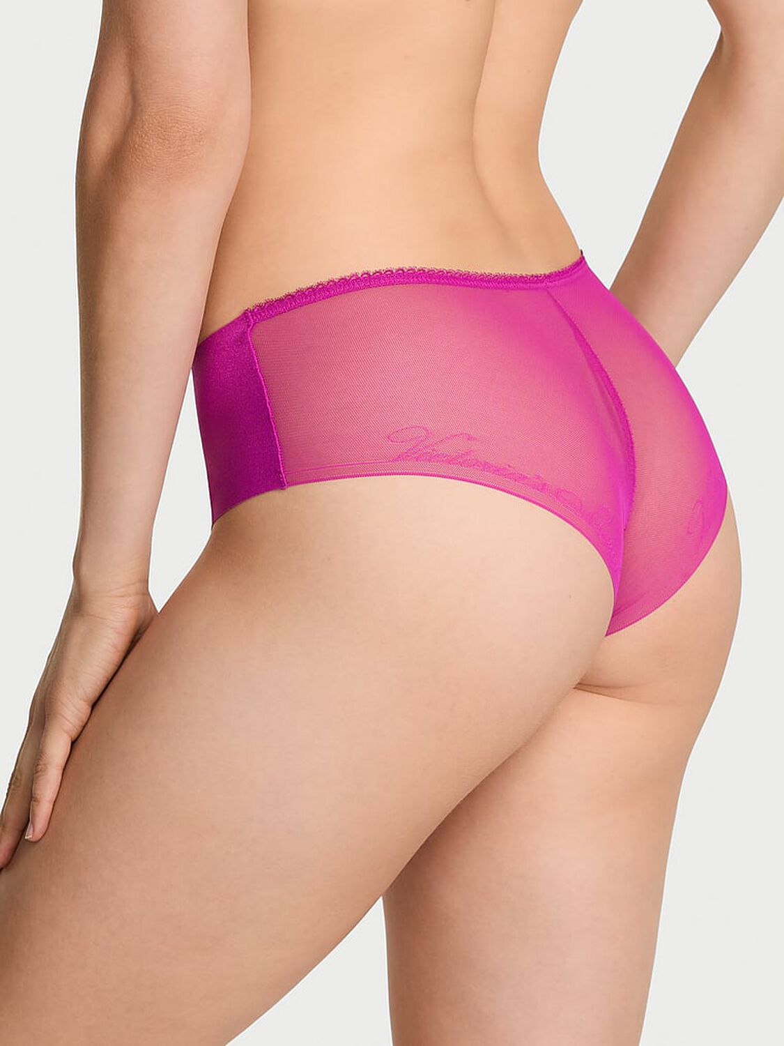 vs No-Show No-Show Sheer Logo Cheeky Panty Allure Pink 2 of 2 