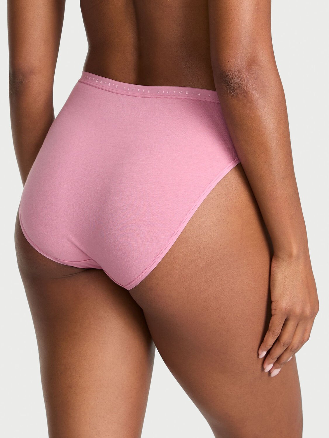 vs Victoria's Secret Stretch Cotton High-Leg Brief Panty Lilac Pink 2 of 3 