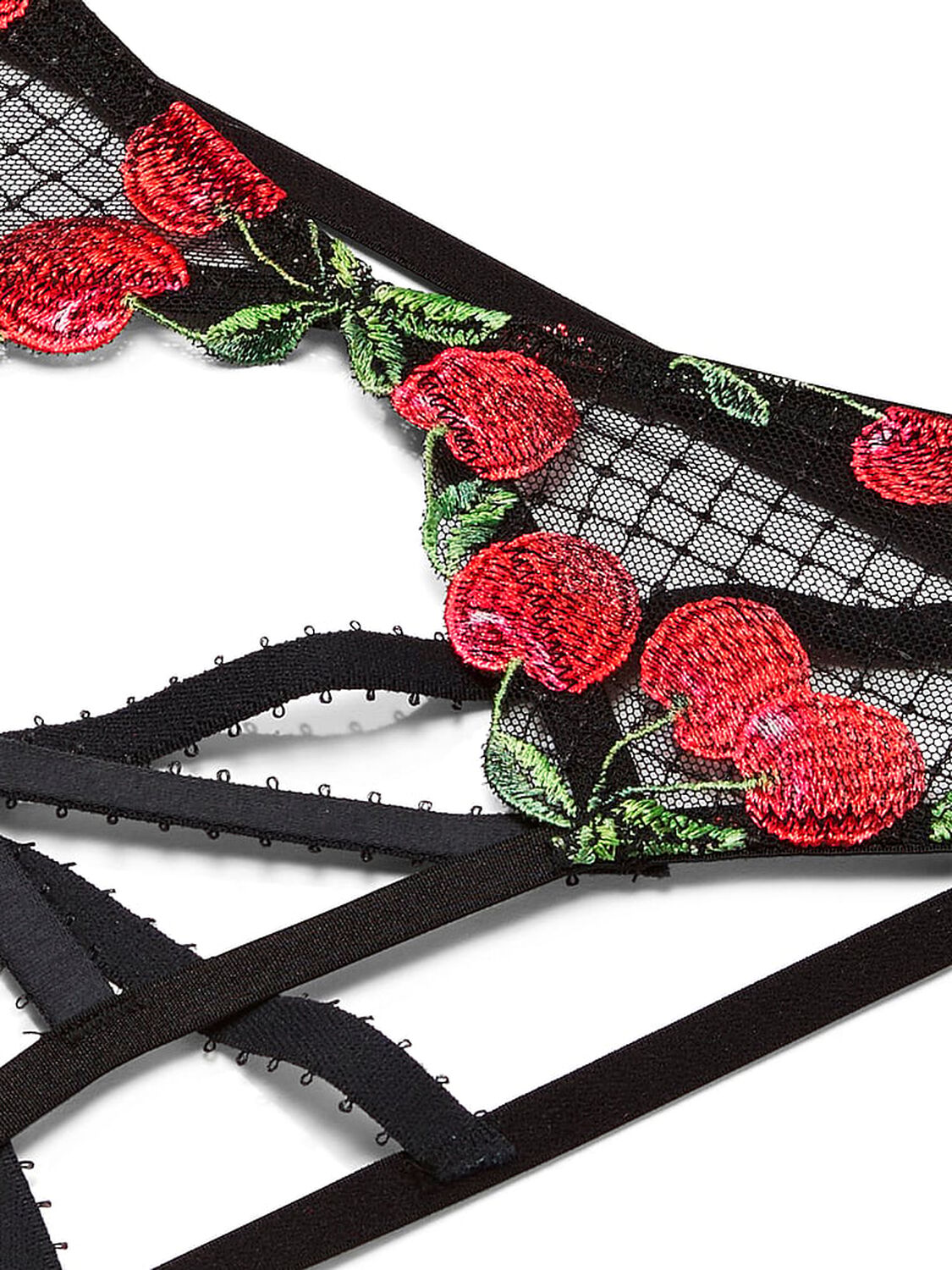 vs Very Sexy Crotchless Cherry Embroidery Open-Back Panty Black Cherries 4 of 4 
