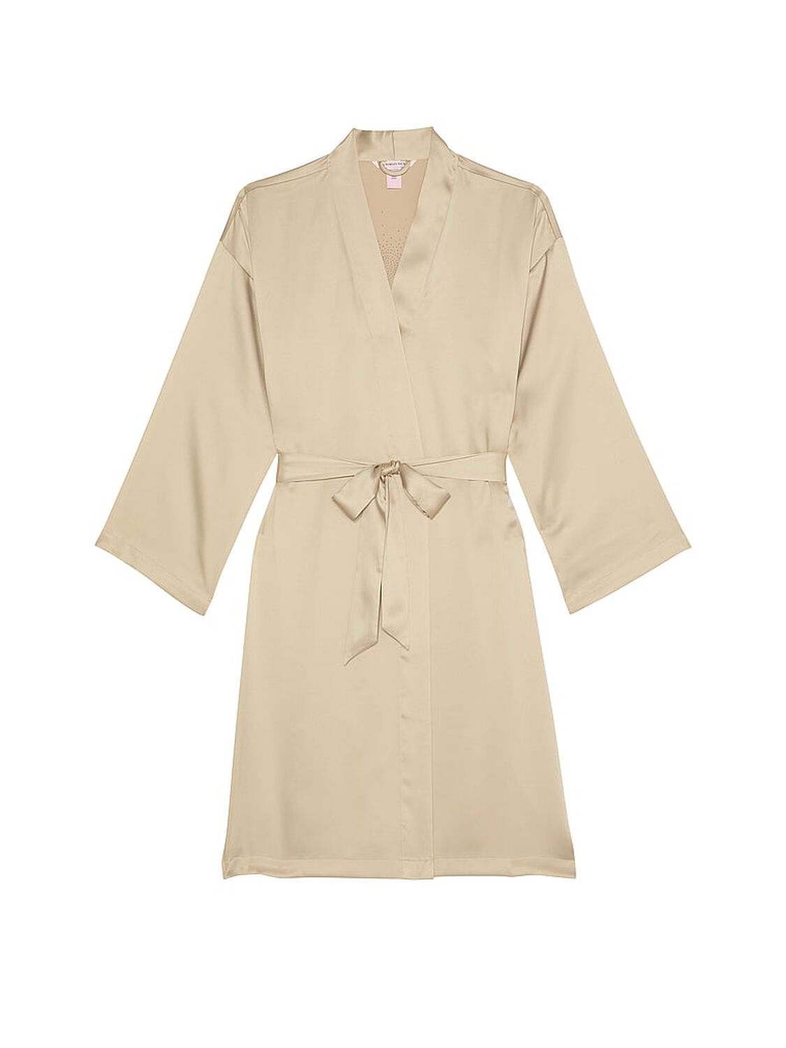 vs Victoria's Secret Satin Midi Robe Classic Standstone 3 of 5 