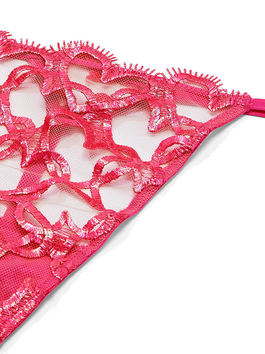 vs Dream Angels Shimmer Heart Embroidery V-String Panty Forever Pink 4 of 4 