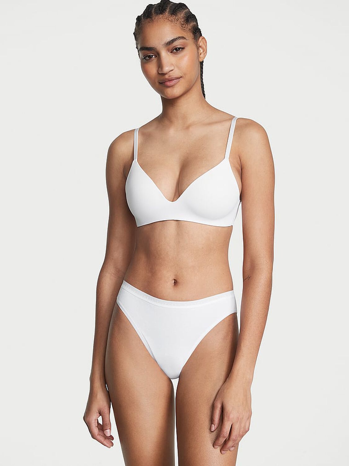 vs Victoria's Secret Stretch Cotton Bikini Panty Vs White 1 of 3 
