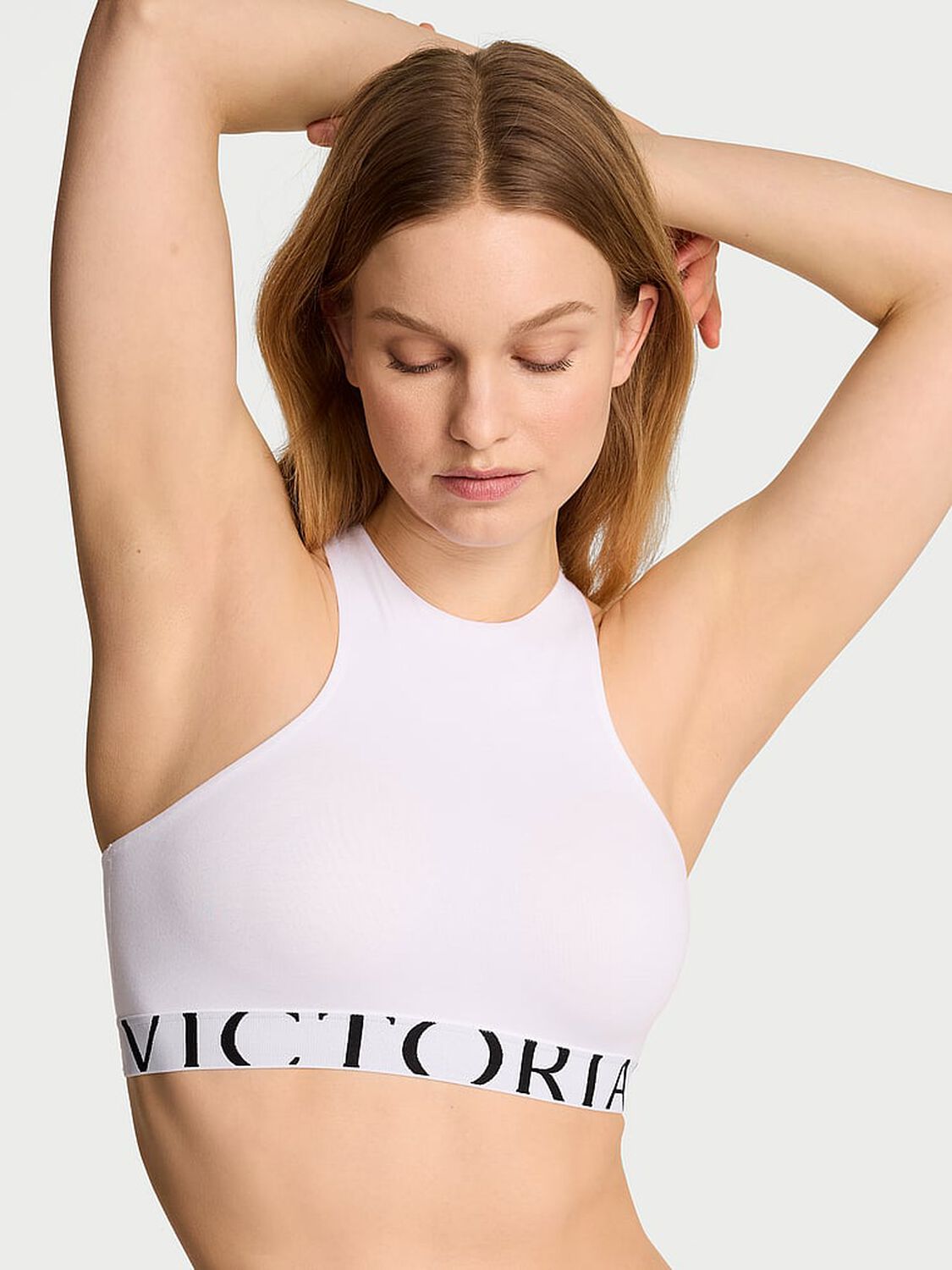 vs The T-Shirt Cotton Exploded Logo Unlined High-Neck Bralette Vs White 3 of 3 
