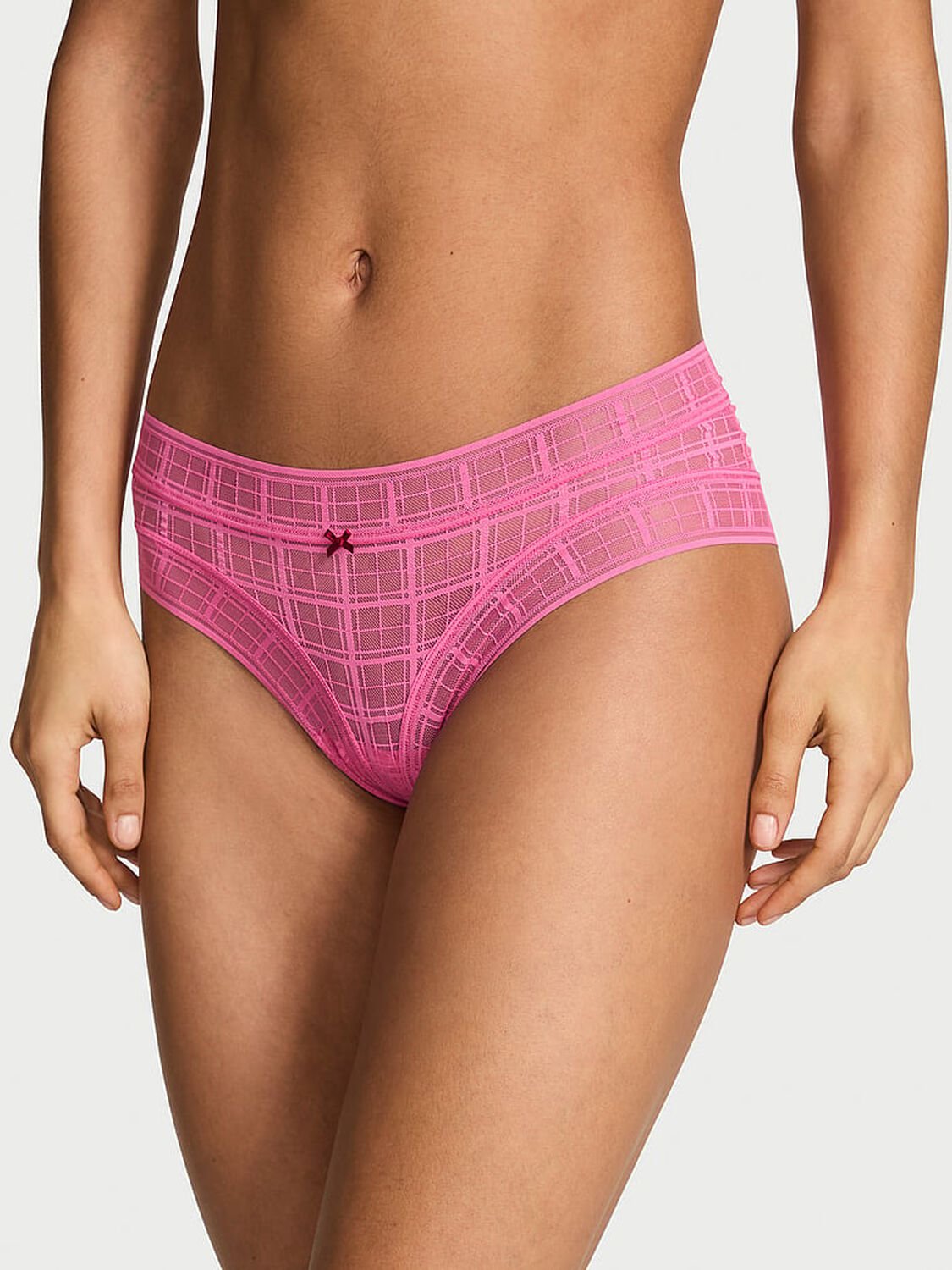 vs The Lacie Plaid Lace Cheeky Panty Rose Garden Pink 1 of 2 